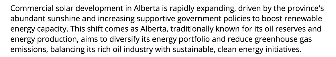 Commercial solar development in Alberta is rapidly expanding, driven by the province's abundant sunshine and increasi...