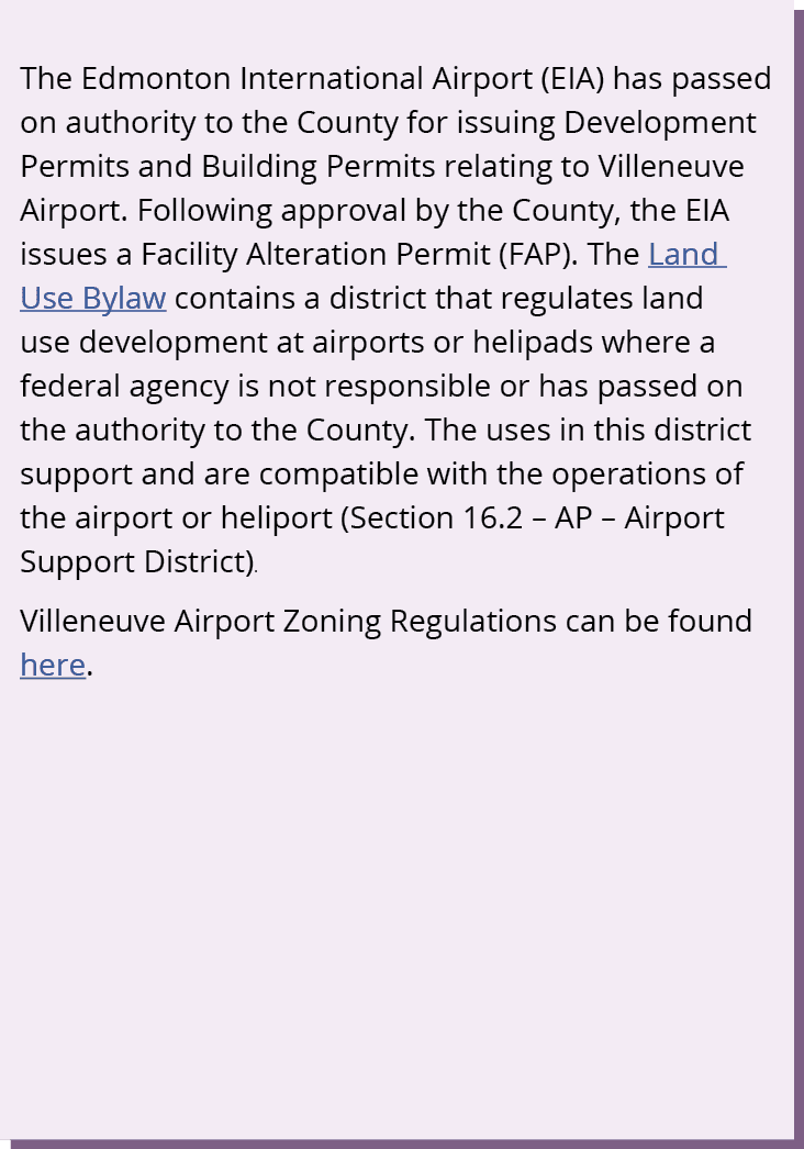 The Edmonton International Airport (EIA) has passed on authority to the County for issuing Development Permits and Bu...