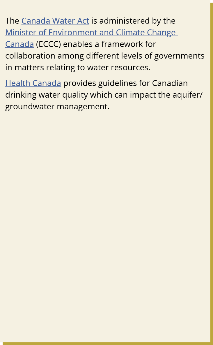 The Canada Water Act is administered by the Minister of Environment and Climate Change Canada (ECCC) enables a framew...