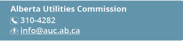Alberta Utilities Commission ￼ 310 4282 ￼ info@auc.ab.ca